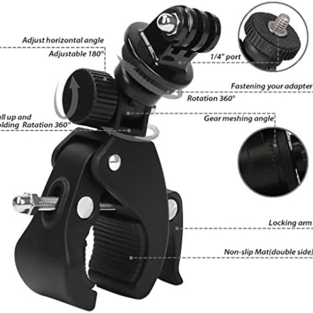 Sports camera holder rotates 360 degrees 12