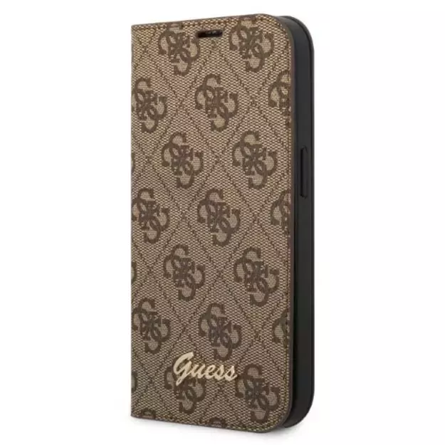 Guess GUBKP14SHG4SHW iPhone 14 6.1 &quot brown / brown book 4G Vintage Gold Logo