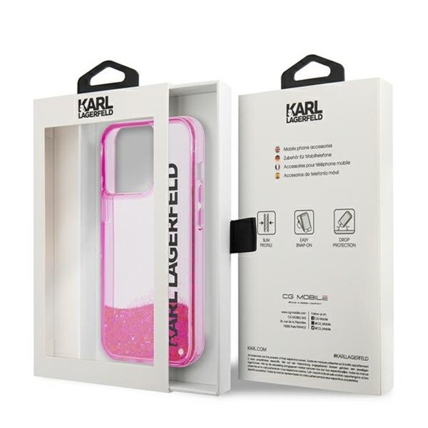 Karl Lagerfeld KLHCP14XLCKVF iPhone 14 Pro Max 6.7 &quot pink / pink hardcase Liquid Glitter Elong 7