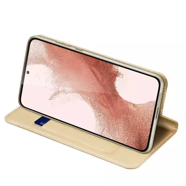 Dux Ducis Skin Pro Case for Samsung Galaxy S23+ Flip Card Wallet Stand Gold 4