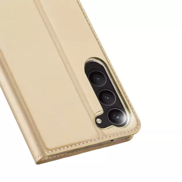 Dux Ducis Skin Pro Case for Samsung Galaxy S23+ Flip Card Wallet Stand Gold 2