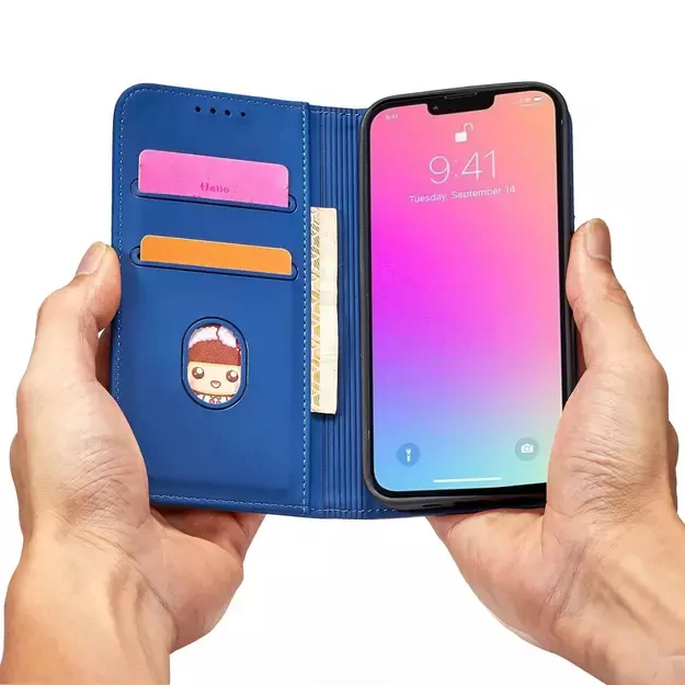 Magnet Card Case for Samsung Galaxy S23+ flip cover wallet stand blue 21
