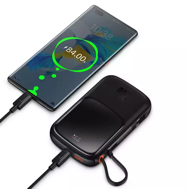 Powerbank 10000mAh 20W Baseus Qpow Pro Overseas Edition + USB C 3A Cable - Black 12