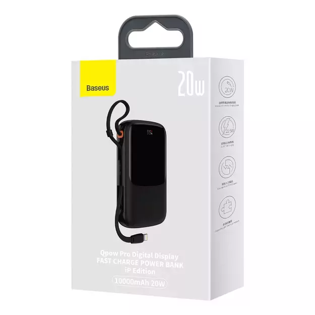 Powerbank 10000mAh 20W Baseus Qpow Pro Overseas Edition + USB C 3A Cable - Black 4