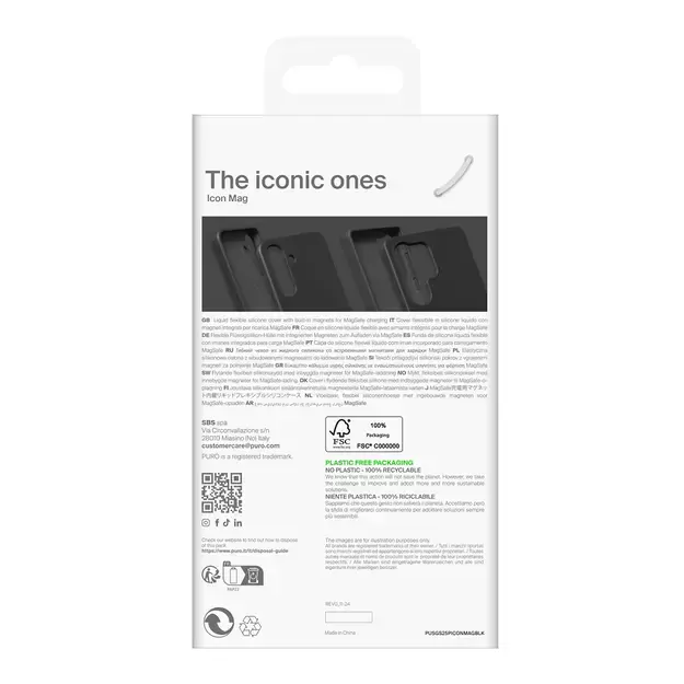 Puro Icon Mag Silicone Case with MagSafe for Samsung Galaxy S25+ - Black 3