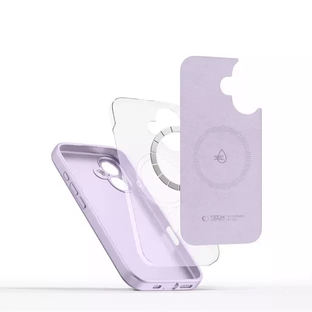 Tech-Protect Liquid Silicone MagSafe iPhone 16 Case - Purple 5