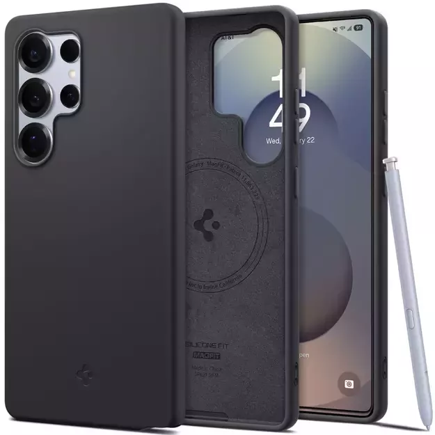 Spigen Silicone Fit Mag Case for Samsung Galaxy S25 Ultra - Black
