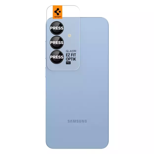 Spigen Optik Pro GLAS.TR EZ FIT 2-pack Camera Cover for Samsung Galaxy S25 - Black 7