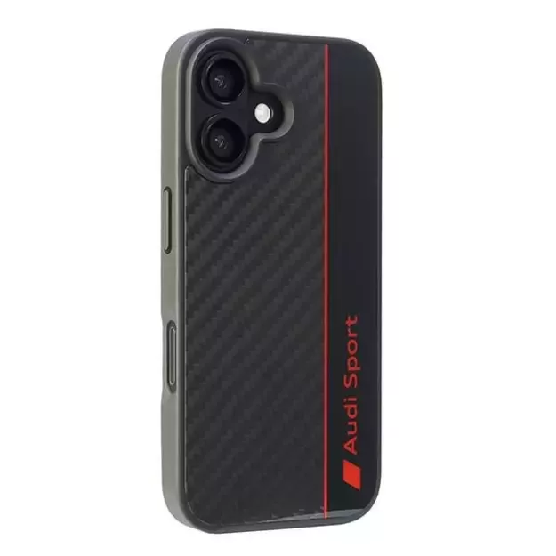 Audi Carbon Fiber Stripe Case for iPhone 16 6.1&quot  - Black 1
