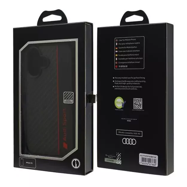 Audi Carbon Fiber Stripe Case for iPhone 16 6.1&quot  - Black 6