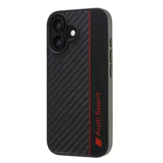 Audi Carbon Fiber Stripe Case for iPhone 16 6.1&quot  - Black 2