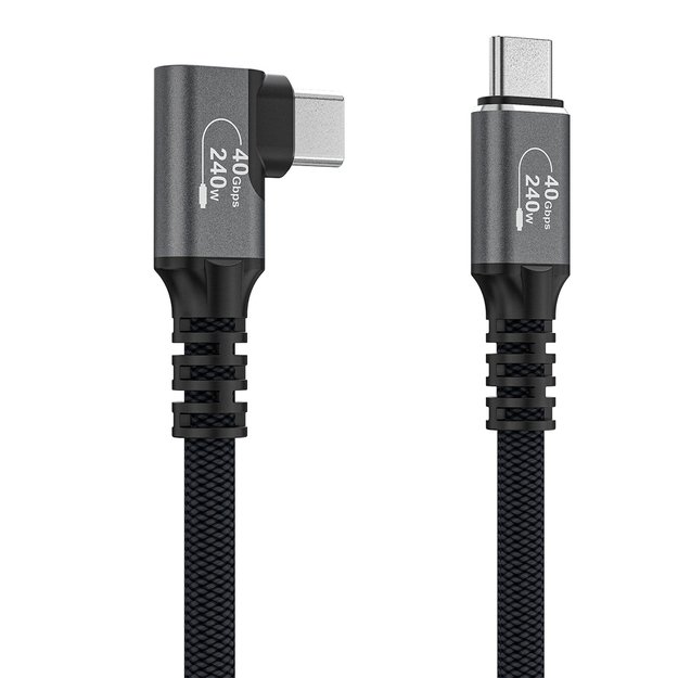 Wozinsky WPS3-UY41S USB-C Thunderbolt 4 240W 1m 4K Angled Cable - Black 4