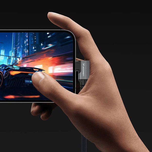 Wozinsky WPS3-UY41S USB-C Thunderbolt 4 240W 1m 4K Angled Cable - Black 6