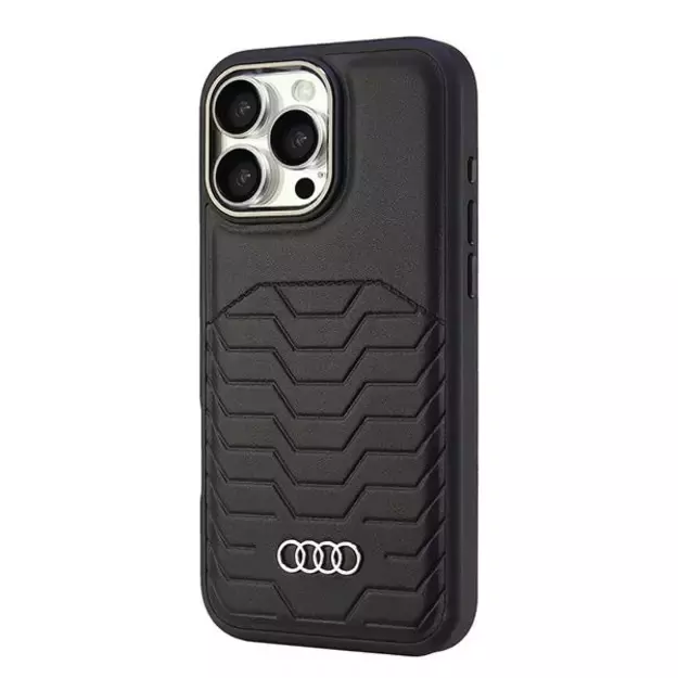 Audi Synthetic Leather MagSafe iPhone 16 Pro Max 6.9&quot  black/black hardcase AU-TPUPCMIP16PM-GT/D3-BK 2