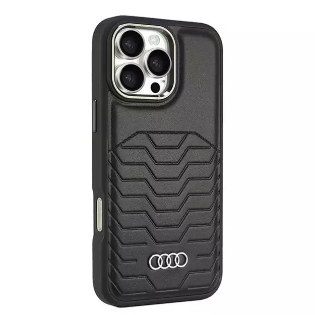 Audi Synthetic Leather MagSafe iPhone 16 Pro Max 6.9&quot  black/black hardcase AU-TPUPCMIP16PM-GT/D3-BK 1