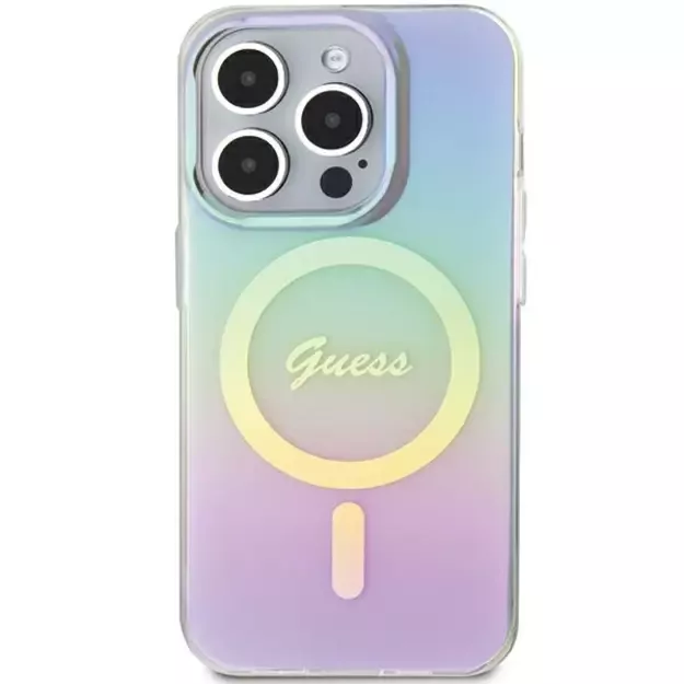 Guess GUHMP15LHITSU iPhone 15 Pro 6.1&quot  purple/purple hardcase IML Iridescent MagSafe 10