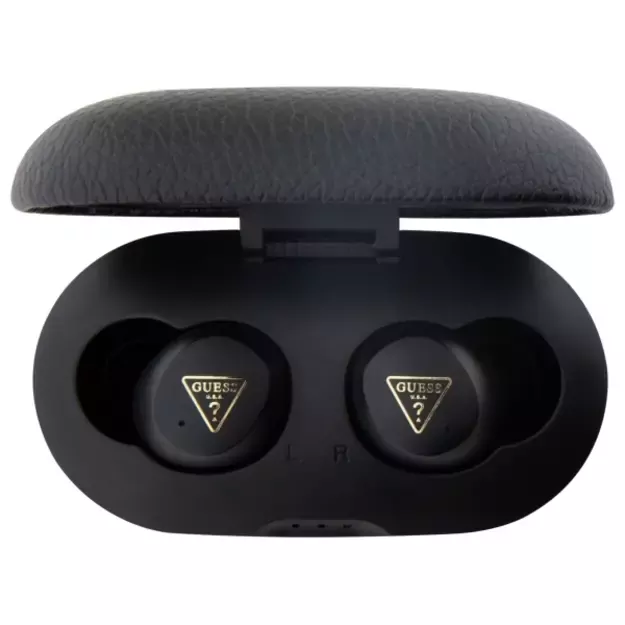 Guess Bluetooth headphones GUTWSPGTSPSK TWS + docking station black/black Grained Classic Logo 2