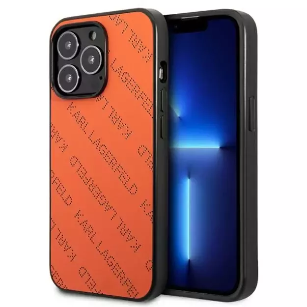 Karl Lagerfeld Perforated Allover iPhone 13 Pro Max 6.7&quot  Case - Orange