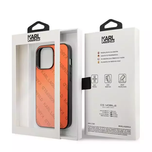 Karl Lagerfeld Perforated Allover iPhone 13 Pro Max 6.7&quot  Case - Orange 7