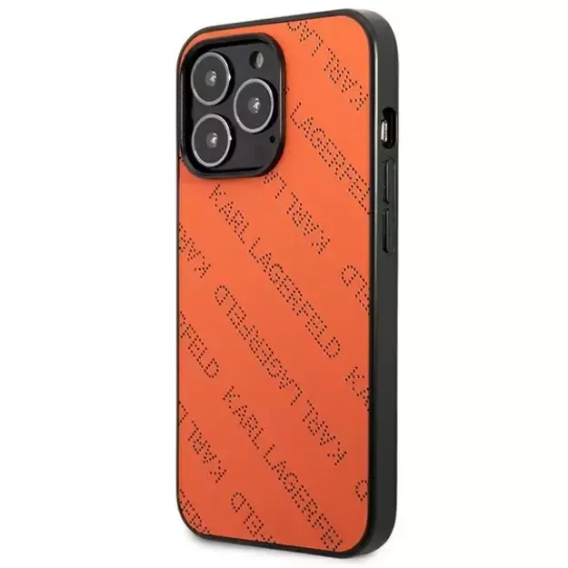 Karl Lagerfeld Perforated Allover iPhone 13 Pro Max 6.7&quot  Case - Orange 1