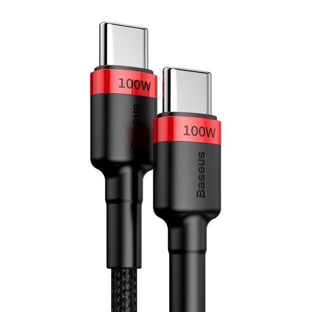 Baseus CATKLF-AL91 USB-C - USB-C PD QC cable 100W 5A 480Mb/s 2m - black and red 3