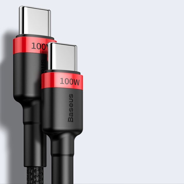 Baseus CATKLF-AL91 USB-C - USB-C PD QC cable 100W 5A 480Mb/s 2m - black and red 11