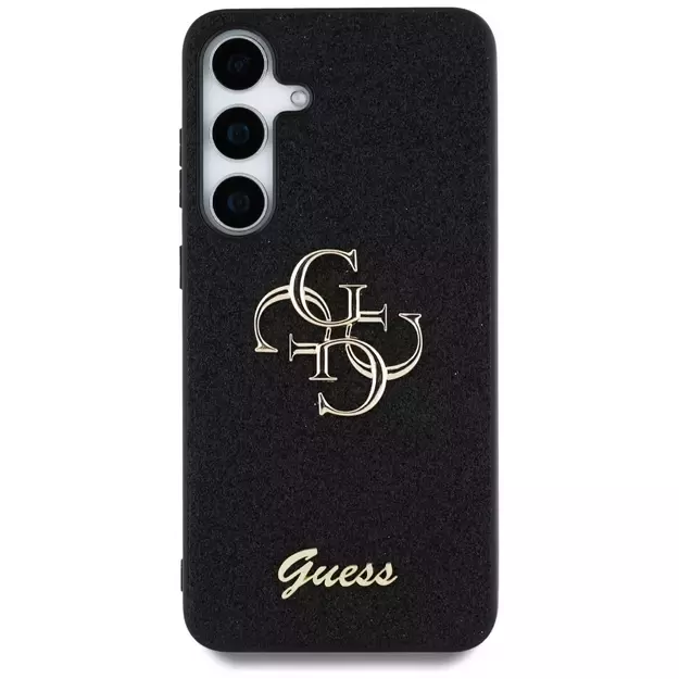 Guess Fixed Glitter Big 4G Metal Logo case for Samsung Galaxy S25 black 1