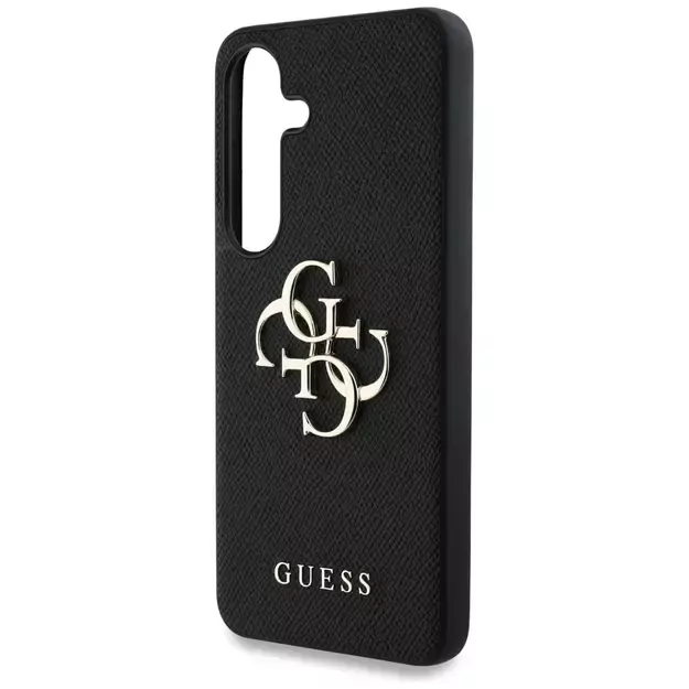 Guess Grained Big 4G Logo Small Classic Logo case for Samsung Galaxy S25 black 5