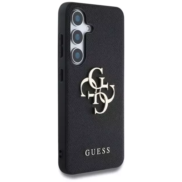 Guess Grained Big 4G Logo Small Classic Logo case for Samsung Galaxy S25 black 3