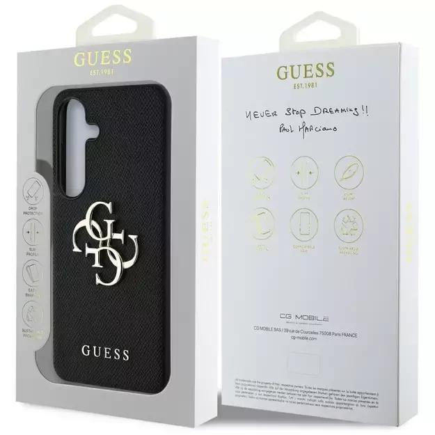 Guess Grained Big 4G Logo Small Classic Logo case for Samsung Galaxy S25 black 7