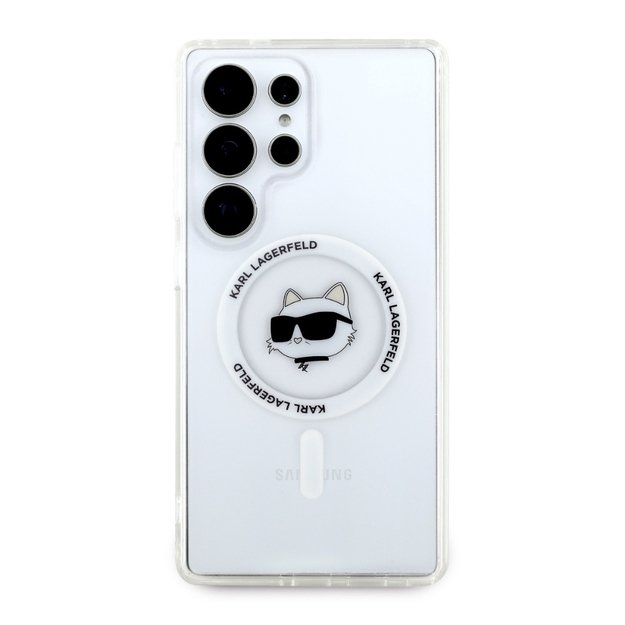 Case Karl Lagerfeld Button Choupette Head Printed Logo MagSafe Samsung Galaxy S25 Ultra white 8