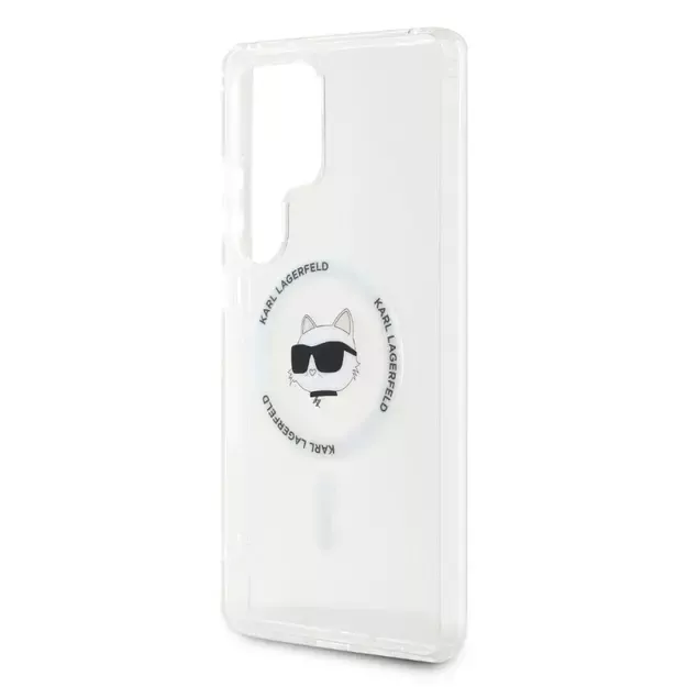 Case Karl Lagerfeld Button Choupette Head Printed Logo MagSafe Samsung Galaxy S25 Ultra white 5