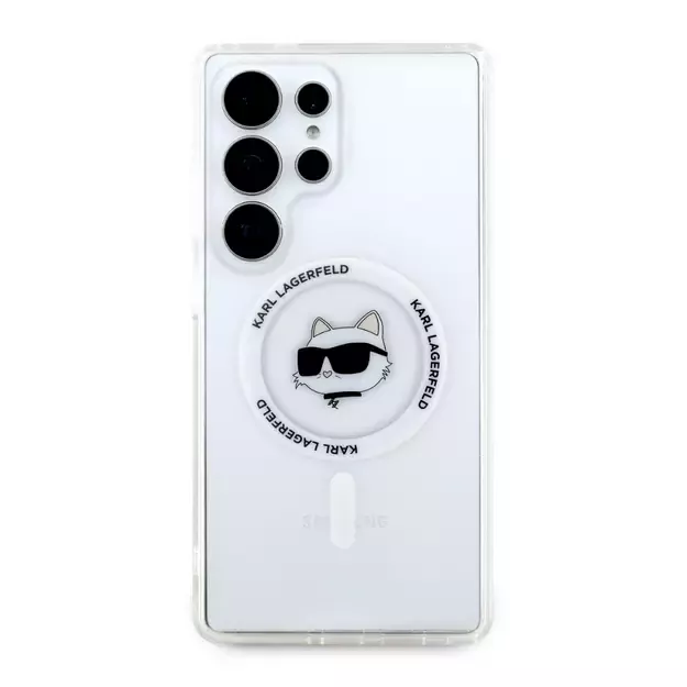 Case Karl Lagerfeld Button Choupette Head Printed Logo MagSafe Samsung Galaxy S25 Ultra white 2