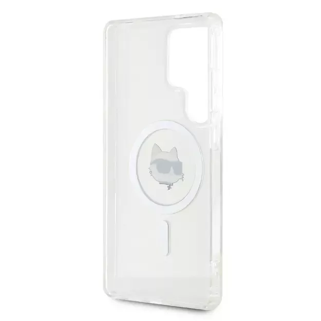 Case Karl Lagerfeld Button Choupette Head Printed Logo MagSafe Samsung Galaxy S25 Ultra white 6