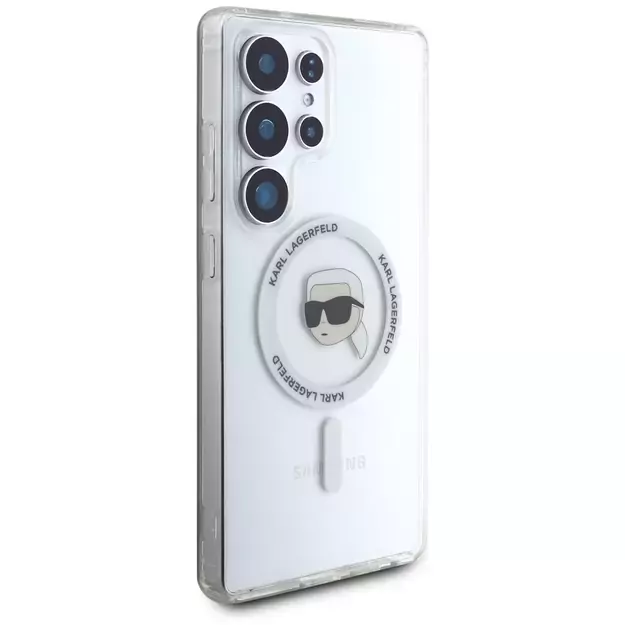 Case Karl Lagerfeld Button Karl Head Printed Logo MagSafe Samsung Galaxy S25 Ultra white 10