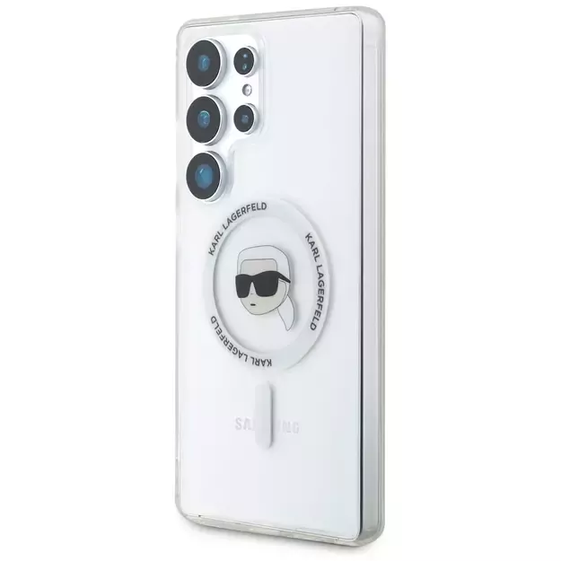 Case Karl Lagerfeld Button Karl Head Printed Logo MagSafe Samsung Galaxy S25 Ultra white 8