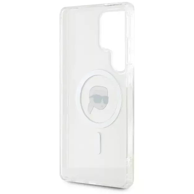 Case Karl Lagerfeld Button Karl Head Printed Logo MagSafe Samsung Galaxy S25 Ultra white 13