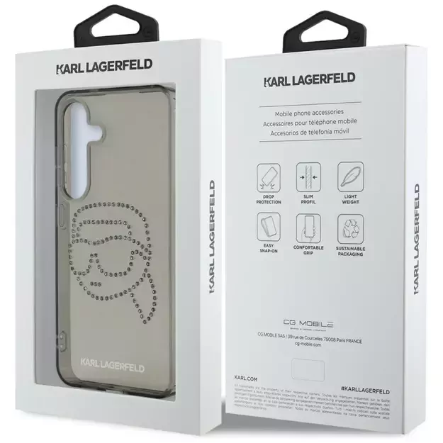 Case Karl Lagerfeld Rhinestones Karl Head Logo Samsung Galaxy S25 black 14