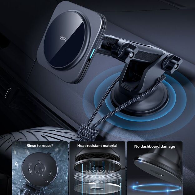 ESR Halolock Magnetic MagSafe QI2 15W Car Holder - Black 8