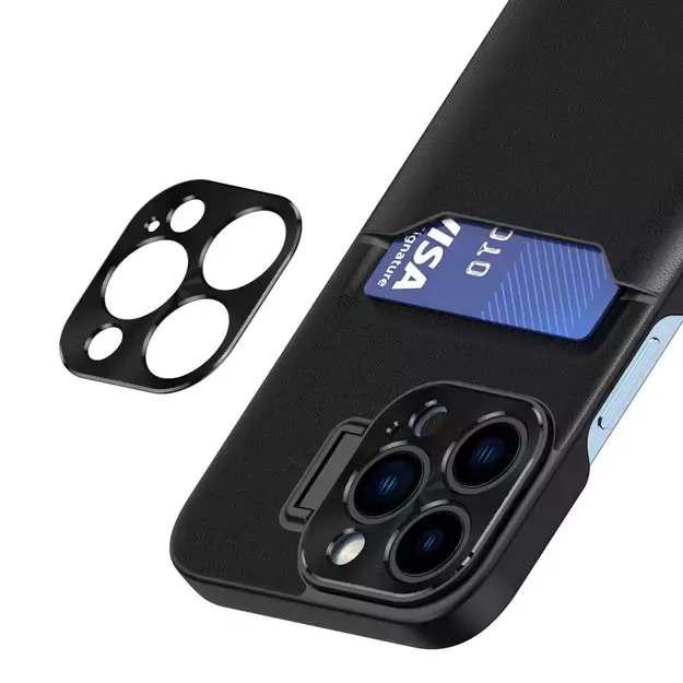 Leather Stand Case for Samsung Galaxy S23+ card wallet cover with stand black 7