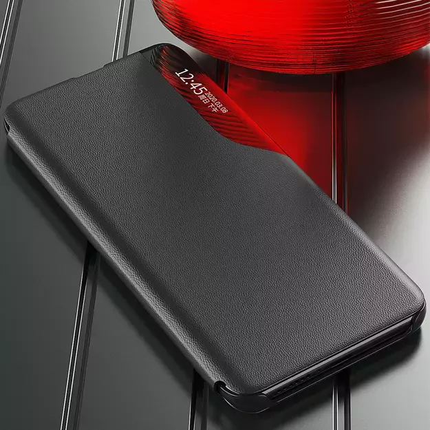 Eco Leather View Case case for Samsung Galaxy S23+ with a flip stand red 9
