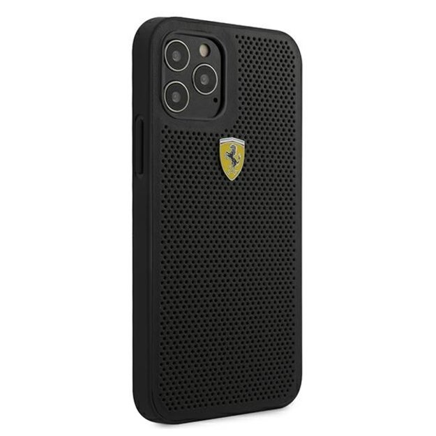 Ferrari FESPEHCP12LBK iPhone 12 Pro Max 6.7&quot  black/black hardcase On Track Perforated 3