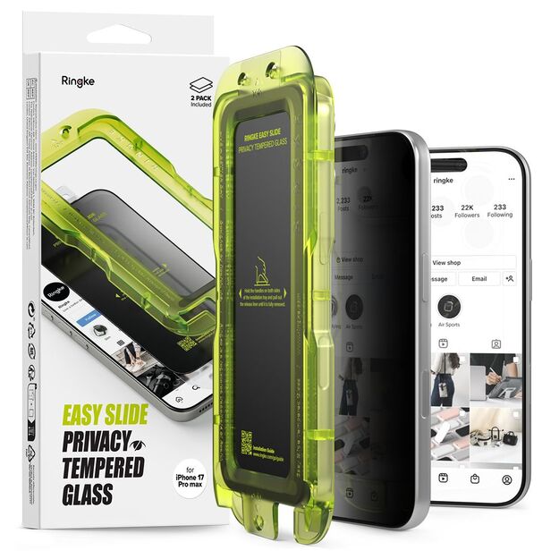 Ringke Easy Slide 2-pack Privacy Glass for iPhone 17 Pro Max
