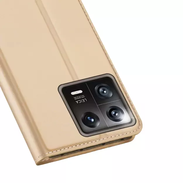 Dux Ducis Skin Pro Case Xiaomi 13 Flip Card Wallet Gold Stand 13