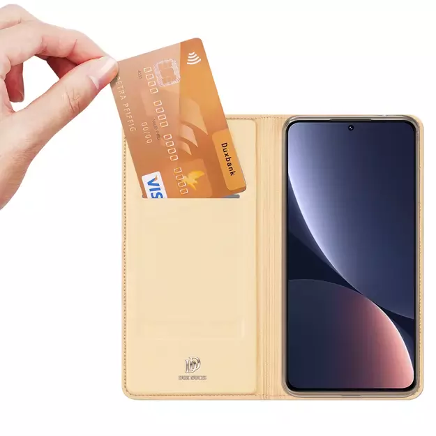 Dux Ducis Skin Pro Case Xiaomi 13 Flip Card Wallet Gold Stand 12