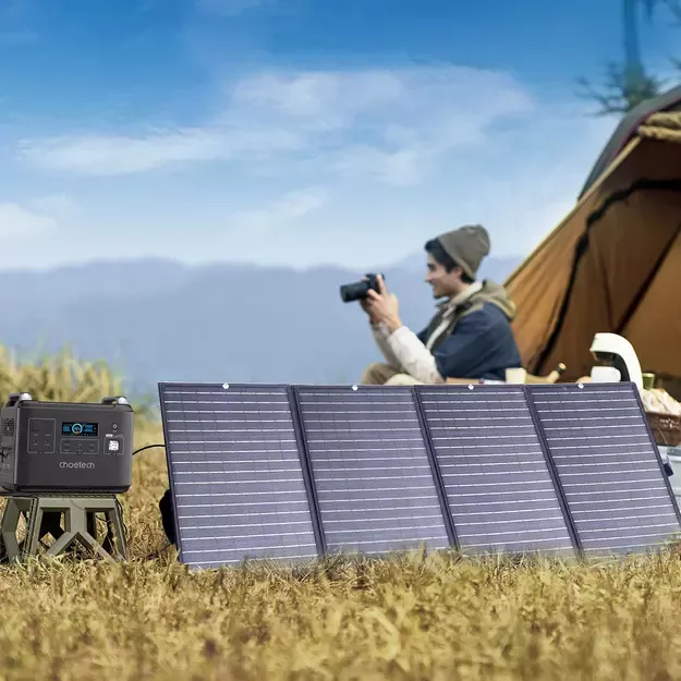 Choetech SC010 solar tourist charger, foldable, 160W - black 6