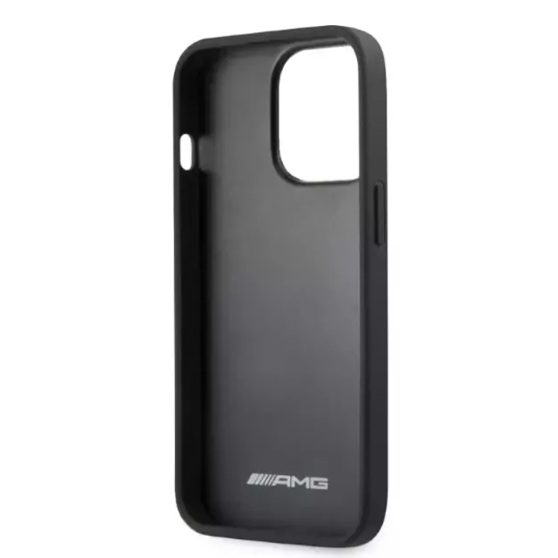 AMG AMHCP13LOSDBK iPhone 13 Pro / 13 6.1&quot  black/black hardcase Leather Curved Lines 13