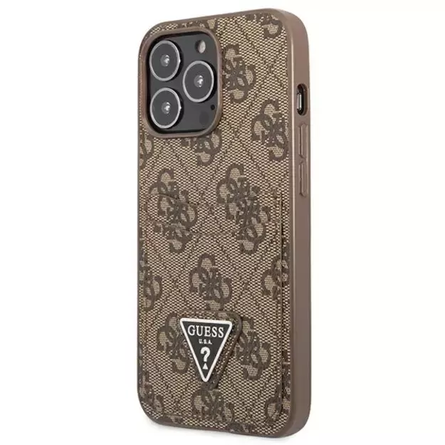 Guess 4G Triangle Logo Cardslot Case for iPhone 13 Pro / 13 - Brown 8