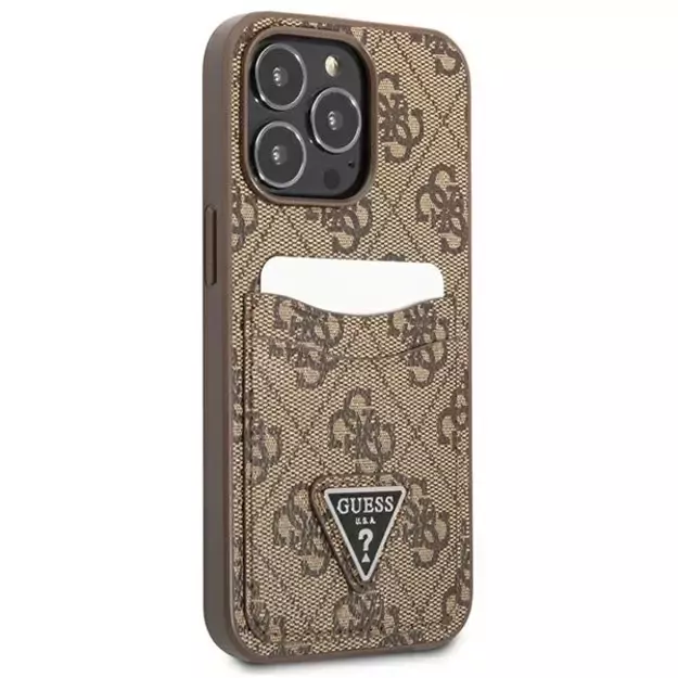 Guess 4G Triangle Logo Cardslot Case for iPhone 13 Pro / 13 - Brown 10