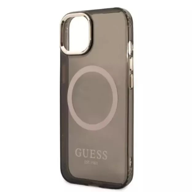 Guess Gold Outline Translucent MagSafe case for iPhone 13 - black 12